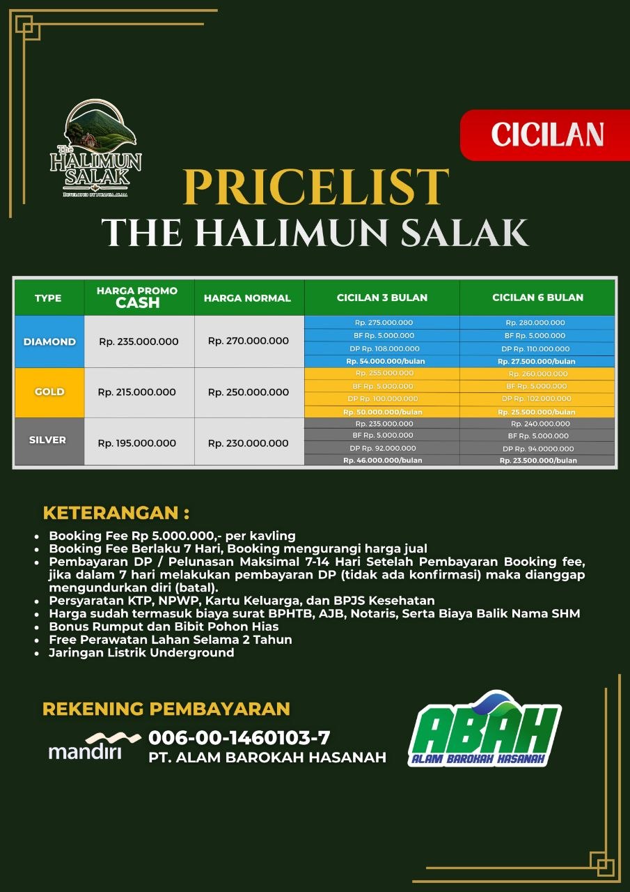 Pricelist Versi SHM Lembar 1